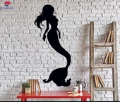 Duvar Banyo Dekoratif Sticker Denizkızı Kız Kadın Peri Masalı Banyo Deniz Ev Dekor Benzersiz Hediyelik - 1