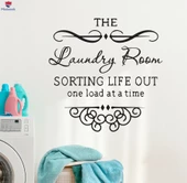 Duvar Sticker Çamaşır Odası Banyo Komik İç Banyo Dekoratif Dekor Siyah 22,5 inç x 22,5 inç - 1