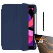Smcase Apple iPad Air 10.9 2022 5.Nesil Kılıf Standlı Kalem Bölmeli Arkası Şeffaf nt22  Nano  Kalem thumbnail 5