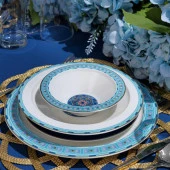 Schafer Tılsım Sapphire Yemek Takımı 60 Parça-Turkuaz - 1