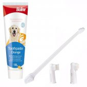 Bioline Dental Care Portakal Aromalı Köpek Diş Macunu ve Diş Bakım Seti 100 Gr - 1