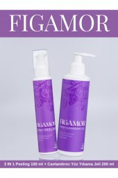 Figamor 3 ın 1 Peeling 100 ml  Canlandırıcı Yüz Yıkama Jeli 200 ml - 1