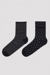 Penti Black 2 li Patik Çorap - 1