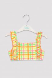 Penti Neon Renkli Kız Çocuk Gingham Kare Desenli Bikini Takımı - 2