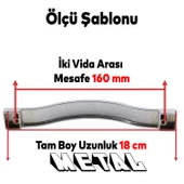 Akasya Metal Mobilya Mutfak Dolabı Çekmece Kapı Dolap Kulpu Kulbu Krom (160 MM-16.0 CM) Kulpları - 3
