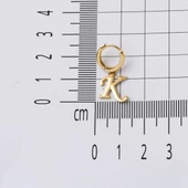 K Harfi Halka Altın Küpe 14 Ayar thumbnail 5