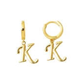 K Harfi Halka Altın Küpe 14 Ayar thumbnail 1