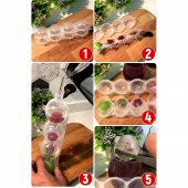 4lü Küre Buz Topu Kalıbı - Yuvarlak Içecek Buz Topu Dondurucu Buzluk Saklama Ve Sunum Kabı - 4
