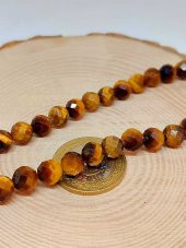 Kaplangözü Taşı Faset Kesim Royal YARIM Dizi 8mm (18cm uzunluğundadır) (39555) - 1