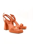 Basskan Turuncu Tumb Rugan Yüksek Taban Platform 3 biyeli Tokalı Ayakkabı thumbnail 3