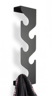 Siyah Metal Duvar Elbise Askılısı Anahtar Askısı Portmanto Çanta Askılık - 3