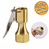 Lastik Şişirme Jak 1/4 Dişi Gövdeli Mandallı Mandalı Lastik Teker Top Hava Şişirme Kompresör Sibop - 1