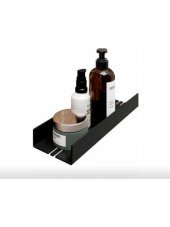 Dekoratif Siyah Metal Banyo Rafı Şampuanlık Duş Rafı Banyo Düzenleyici - 7