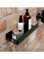 Dekoratif Siyah Metal Banyo Rafı Şampuanlık Duş Rafı Banyo Düzenleyici - 8