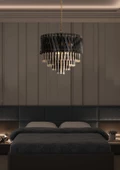 Siyah Boyalı Klasik Avize A-186-60CM - 2