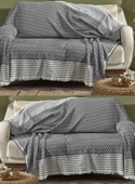 Trio Ikili Set Kızılcabölük Dokuma Koltuk Örtüsü Seti 170x210cm - 7
