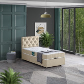 Setay Eylül Tek Kişilik Baza Başlık Comfort Ortopedik Yatak Seti - Krem - 1