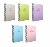 Gıpta Pastoral A4 96 Yaprak Plastik Kapak Spiralli Defter Kareli 5 Adet - 1
