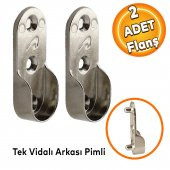 Askı Flanşı Oval Dolap Boru Sabitleme Kıyafet Elbise Askı Flanş Aparatı Krom 45 mm (2 ADET) - 1