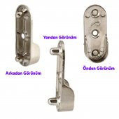 Askı Flanşı Oval Dolap Boru Sabitleme Kıyafet Elbise Askı Flanş Aparatı Krom 45 mm (2 ADET) - 3