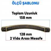 Mobilya Banyo Mutfak Dolabı Çekmece Dolap Kapak Kulpu Kulbu Antik Sarı128 mm Metal Kulp - 2