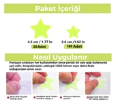 200 Adet Karanlıkta Parlayan Fosforlu Yıldız Dekoratif Sticker Süs - 6