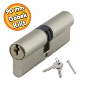 STD Barel Göbek Kilit Silindir Kapı Emniyet Güvenlik Kilidi 90 mm 2 Anahtarlı Zamak - 1