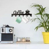 Dekoratif Metal Siyah Mutfak Kupa Ve Fincan Askılığı Coffee Askılık - 1