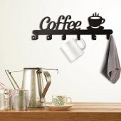 Dekoratif Metal Siyah Mutfak Kupa Ve Fincan Askılığı Coffee Askılık - 2