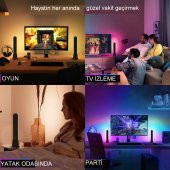 YeniTech-Wifi LED Işık Çubuğu Rgb Atmosfer Ortam Müzik Tv Oyun  Senkronizasyon Dekorasyon Işığı - 1