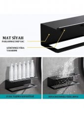 Dekoratif Metal Siyah Mutfak Banyo Rafı Havlu Askılık Duvar rafı Ve Askılık - 2