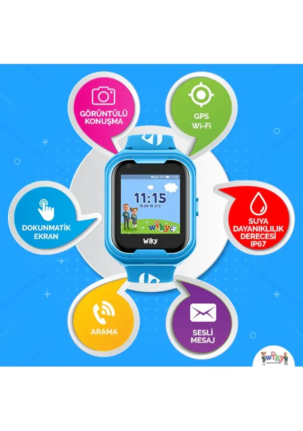 Wiky Watch 4G Görüntülü Konuşma Akıllı Çocuk Saati Mavi (Distribütör Garantili) - 3