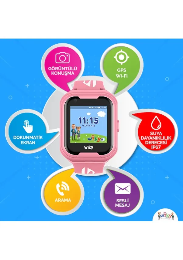 Wiky Watch 4G Görüntülü Konuşma Akıllı Çocuk Saati Pembe (Distribütör Garantili) - 3