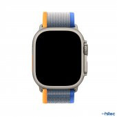 ScHitec 42-44mm Yeni Nesil Apple Uyumlu Akıllı Saat Kordonu Hasır Mavi Turuncu - 2