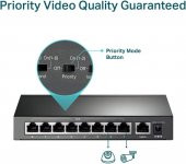 TP-Link TL-SF1009P 9-Port 10/100Mbps Desktop Switch with 8-Port PoE+ - 7