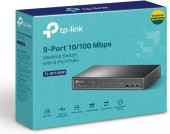 TP-Link TL-SF1009P 9-Port 10/100Mbps Desktop Switch with 8-Port PoE+ - 8