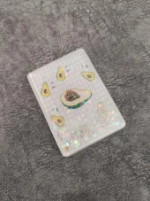 Cep Ayna Avokada Makyaj Çanta Seyahat Taşınabilir Ayna Simli Sulu Kozmetik - 1