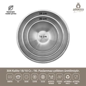 Amboss Stone 3 lü Paslanmaz Çelik Karıştırma Kabı Kase - 3