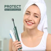 Wagner Stern Ultrasonik Beyazlatma 8 Fırça Başlıklı Diş Fırçası - Yeşil - 4