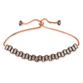 Lucky Life 925 Ayar Gumuss Rose Baget Taşlı Asansör Bileklik - 1