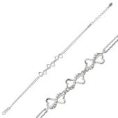 Lucky Life 925 Ayar Gumuss Kalpli Sonsuzluk Bileklik - 1