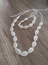 Kolye Bileklik Set Plaj Deniz Kabuklu Ayarlanabilir Arkadaş Doğum Günü - 7