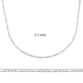 2.1 mm Lucky Life 925 Ayar Gumuss Figaro Zincir - 0.60 mikron - 1