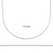 1.8 mm Lucky Life 925 Ayar Gumuss Figaro Zincir - 0.50 mikron - 1