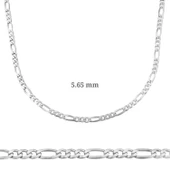 5.65 mm Lucky Life 925 Ayar Gumuss Figaro Zincir - 160 mikron - 1