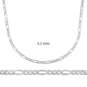 4.2 mm Lucky Life 925 Ayar Gumuss Figaro Zincir - 120 mikron - 1