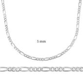 5 mm Lucky Life 925 Ayar Gumuss Figaro Zincir - 140 mikron - 1