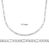 3.5 mm Lucky Life 925 Ayar Gumuss Figaro Zincir - 100 mikron - 1