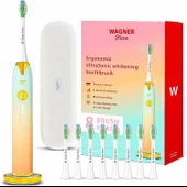 Wagner Stern Basınç Sensörlü Ultrasonik Beyazlatıcı Diş Fırçası - Şeftali-Mavi - 1