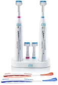 Triple Bristle Sonic İkili - Çift Şarj İstasyonlu 2 Elektrikli Diş Fırçası - 1